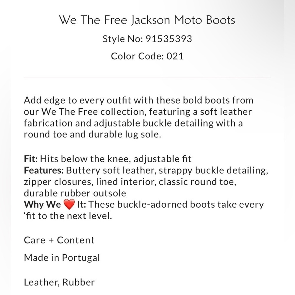 We The Free Jackson Moto Boots Size 8 NEW - Picture 4 of 15